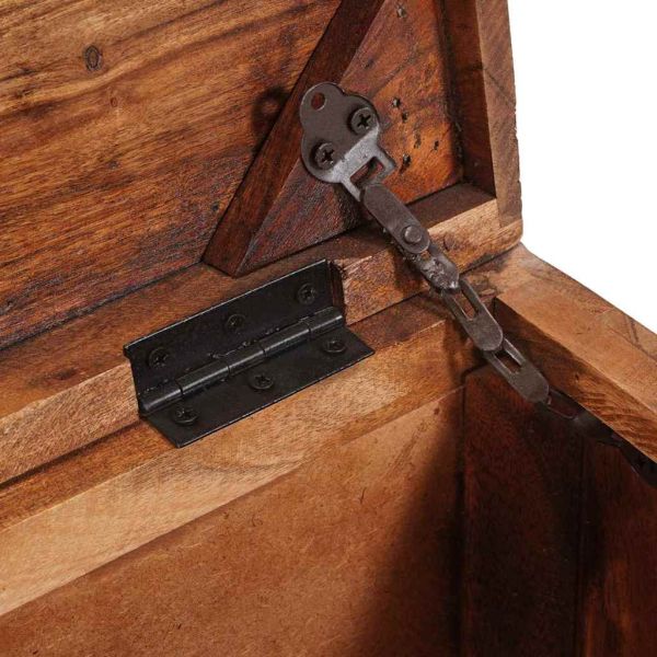 Кутия за съхранение със съхранение Кафяво Солидно мангово дърво