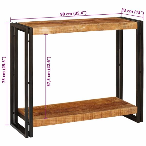 Конзолна маса Кафяво 90 x 33 x 75 см Солидно мангово дърво