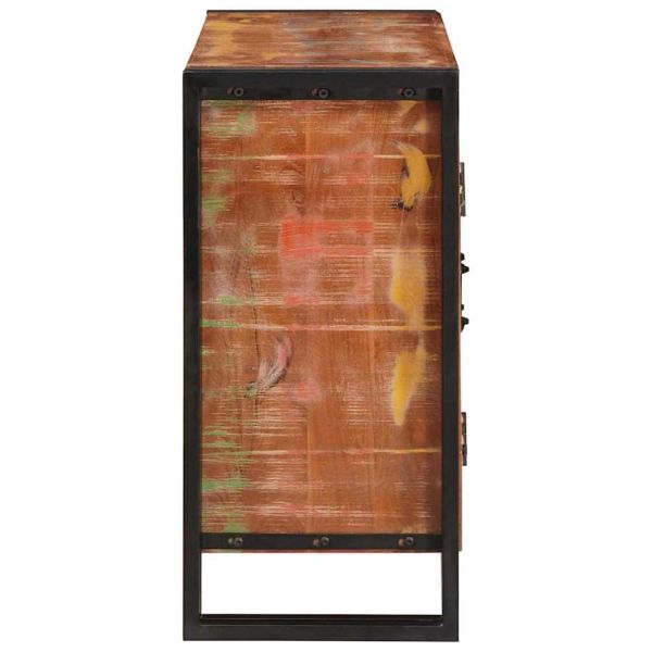 Стъклена витрина с врати Солидно рециклирано дърво и метал