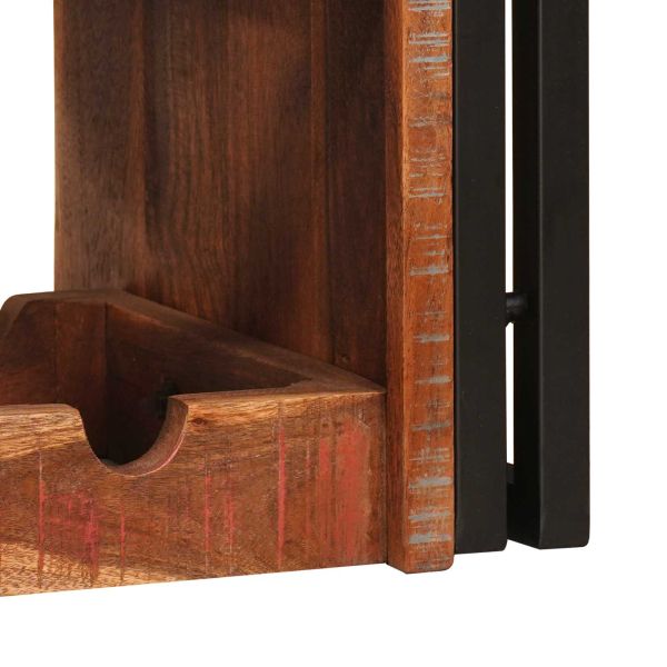 Винен рафт Кафяво 60 x 45 x 33 см Солидна рециклирана дървесина