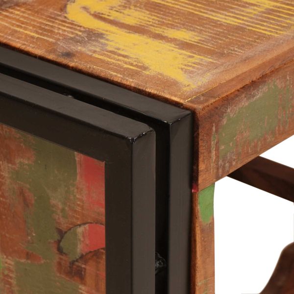 Винен рафт Кафяво 80 x 45 x 33 см Солидна рециклирана дървесина