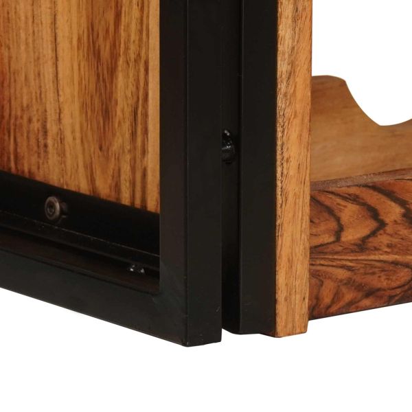 Винен рафт Кафяво 100 x 45 x 33 см Солидно акациево дърво