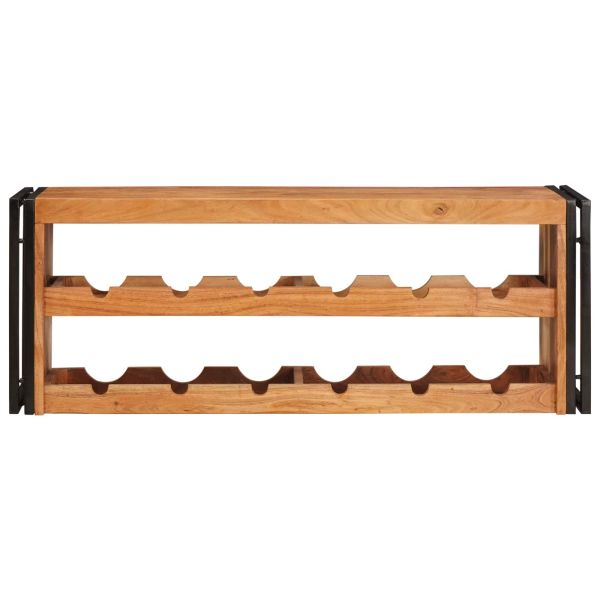 Винен рафт Кафяво 120 x 45 x 33 см Солидно акациево дърво