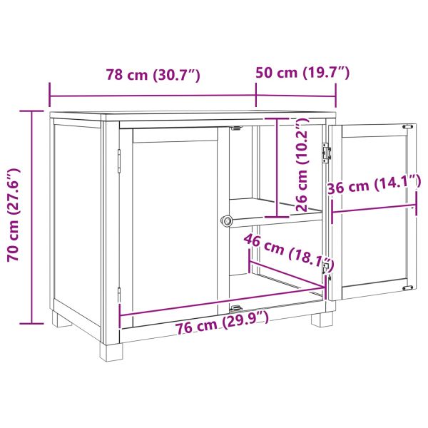 За шкафове с врата Кафяво 78 x 50 x 70 см Инженерно дърво