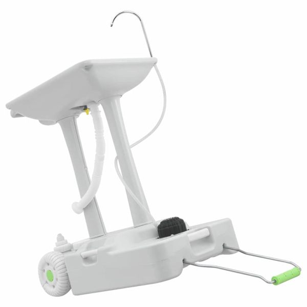 Стойка за измиване на ръце с колела за къмпинг Сив