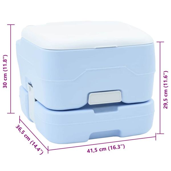 Къмпинг тоалетна Светлосиньо и бяло 41,5 x 36,5 x 30 cm