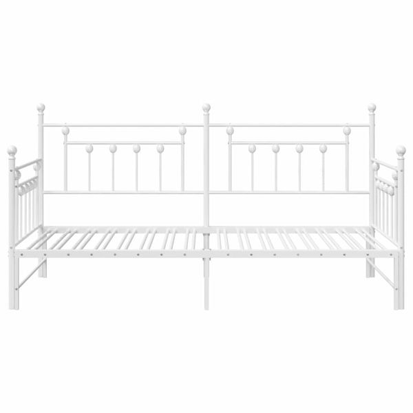 Рамка за легло за ден Бяло 90 x 200 cm Стомана