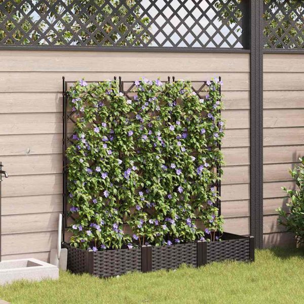 Градинска саксия 3 pcs Кафяво 120 x 40 x 125,5 см Пластмаса