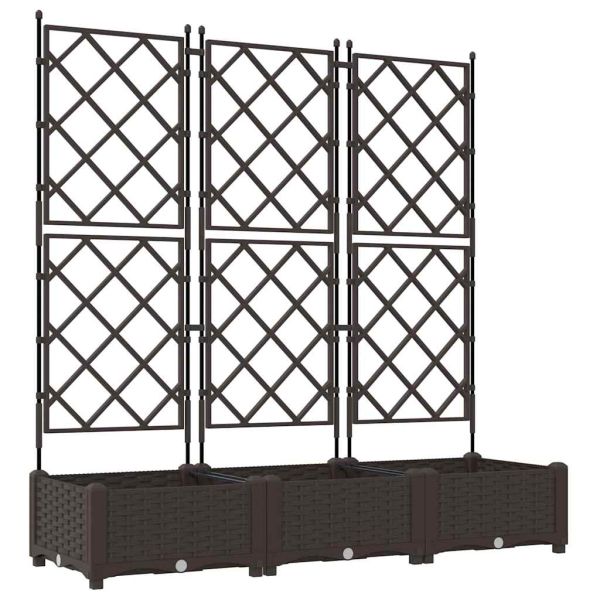 Градинска саксия 3 pcs Кафяво 120 x 40 x 125,5 см Пластмаса