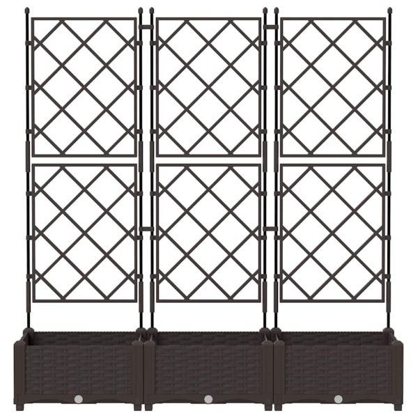 Градинска саксия 3 pcs Кафяво 120 x 40 x 125,5 см Пластмаса
