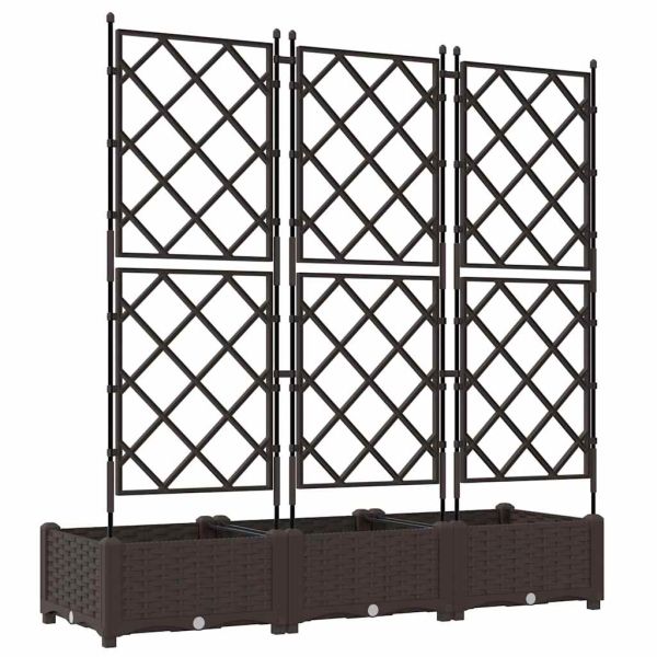 Градинска саксия 3 pcs Кафяво 120 x 40 x 125,5 см Пластмаса