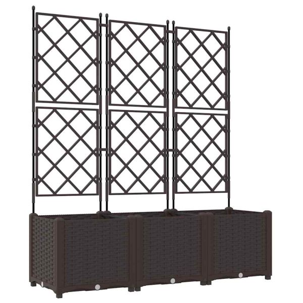 Градинска саксия 3 pcs Кафяво 120 x 40 x 143 см Пластмаса
