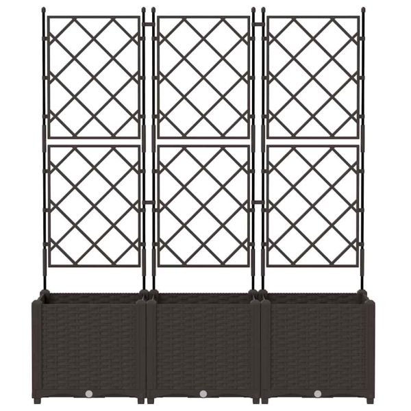 Градинска саксия 3 pcs Кафяво 120 x 40 x 143 см Пластмаса
