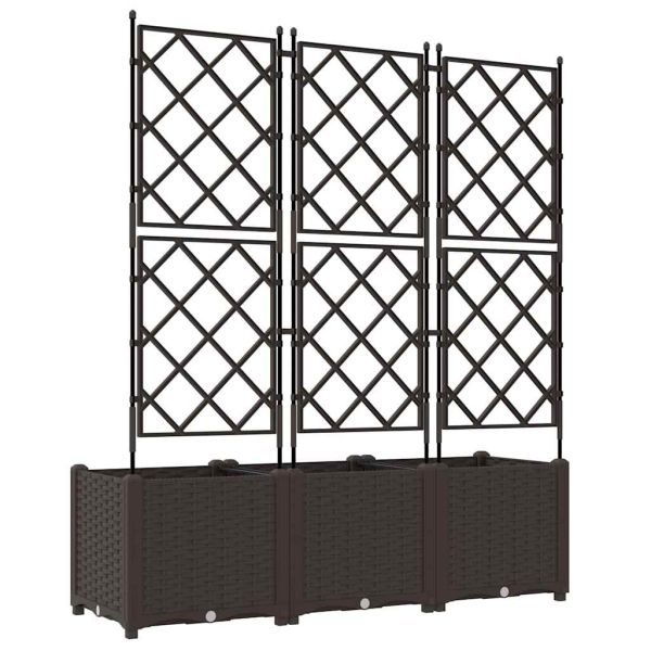 Градинска саксия 3 pcs Кафяво 120 x 40 x 143 см Пластмаса