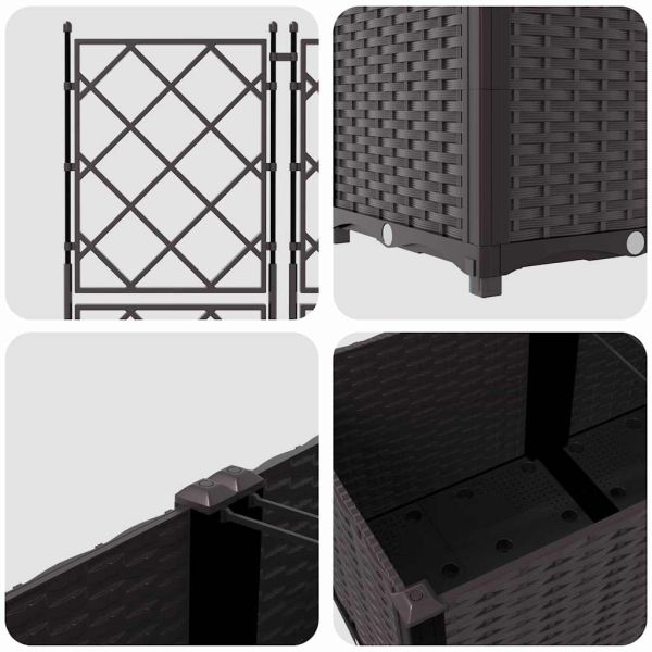 Градинска саксия 3 pcs Кафяво 120 x 40 x 143 см Пластмаса