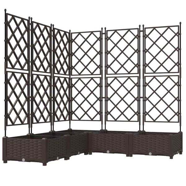 Градинска саксия 5 pcs Кафяво 120 x 120 x 125,5 см Пластмаса