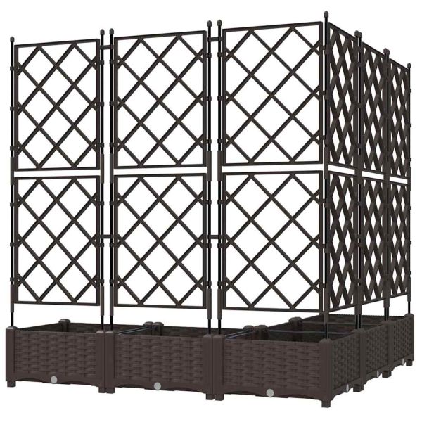 Градинска саксия 5 pcs Кафяво 120 x 120 x 125,5 см Пластмаса