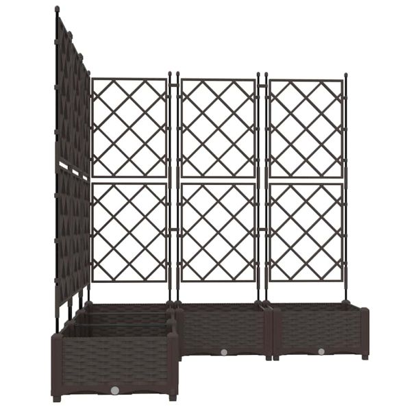 Градинска саксия 5 pcs Кафяво 120 x 120 x 125,5 см Пластмаса