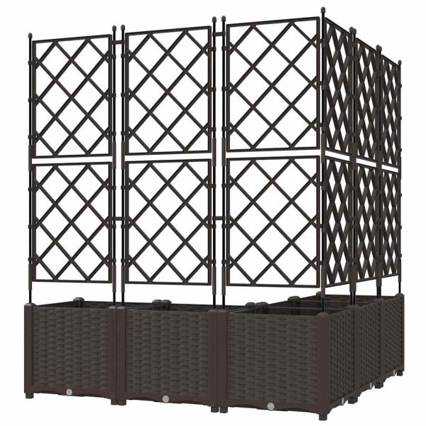 Градинска саксия 5 pcs Кафяво 120 x 120 x 143 см Пластмаса