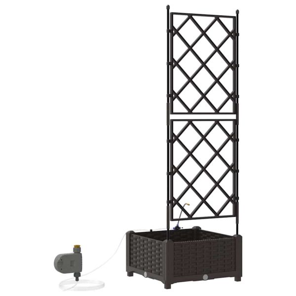 Градинска саксия Кафяво 40 x 40 x 126 см Пластмаса
