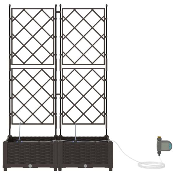Градинска саксия 2 pcs Кафяво 80 x 40 x 126 см Пластмаса