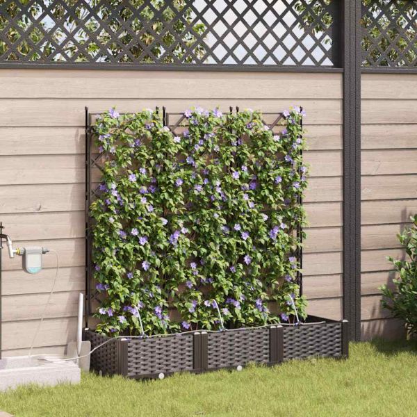 Градинска саксия 3 pcs Кафяво 120 x 40 x 126 см Пластмаса