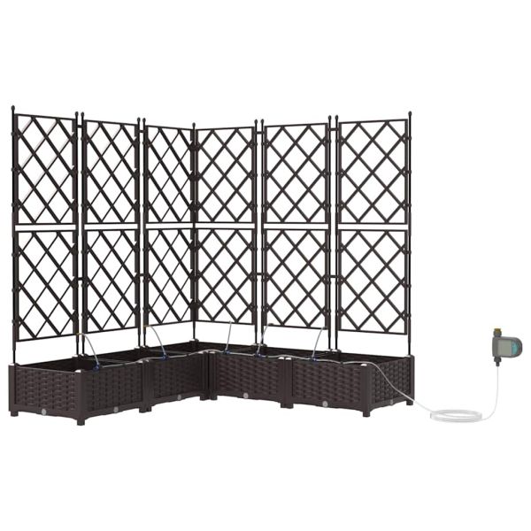 Градинска саксия 5 pcs Кафяво 120 x 120 x 126 см Пластмаса
