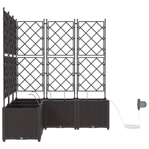 Градинска саксия 5 pcs Кафяво 120 x 120 x 142 см Пластмаса