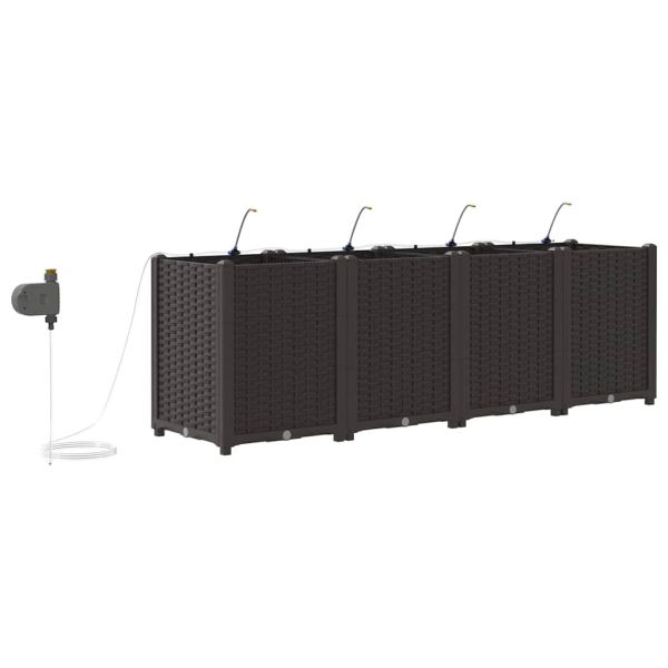 Градинска саксия 4 pcs Кафяво 160 x 40 x 52 см Пластмаса