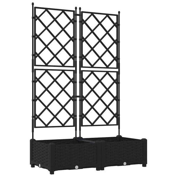 Градинска саксия 2 pcs Черен 80 x 40 x 125,5 см Пластмаса