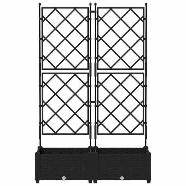 Градинска саксия 2 pcs Черен 80 x 40 x 125,5 см Пластмаса