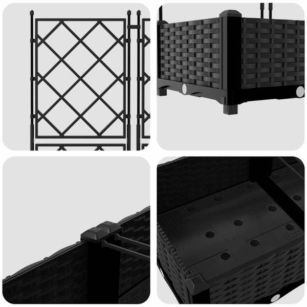 Градинска саксия 2 pcs Черен 80 x 40 x 125,5 см Пластмаса