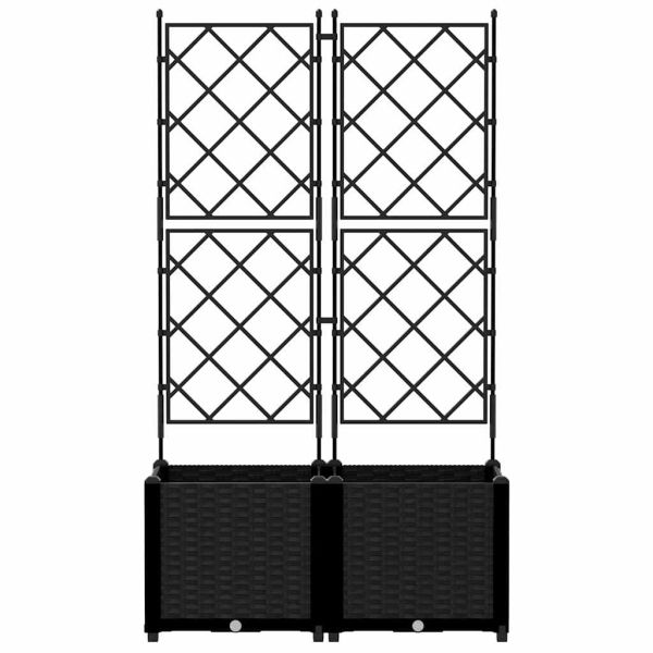 Градинска саксия 2 pcs Черен 80 x 40 x 143 см Пластмаса