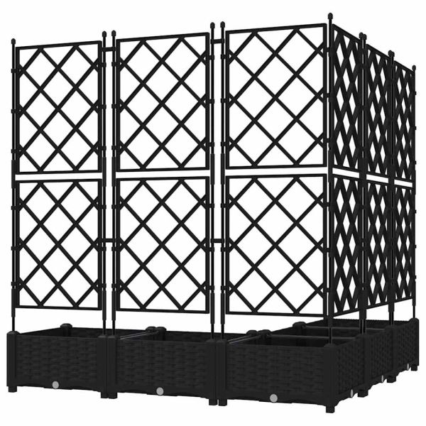 Градинска саксия 5 pcs Черен 120 x 120 x 125,5 см Пластмаса