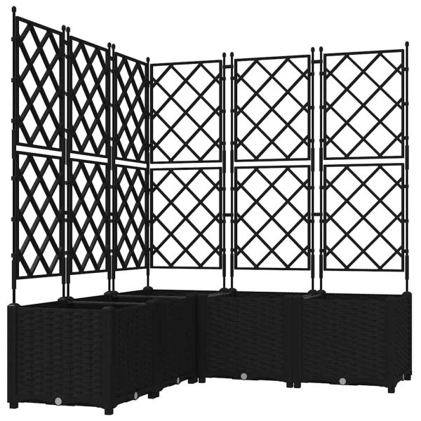 Градинска саксия 5 pcs Черен 120 x 120 x 143 см Пластмаса