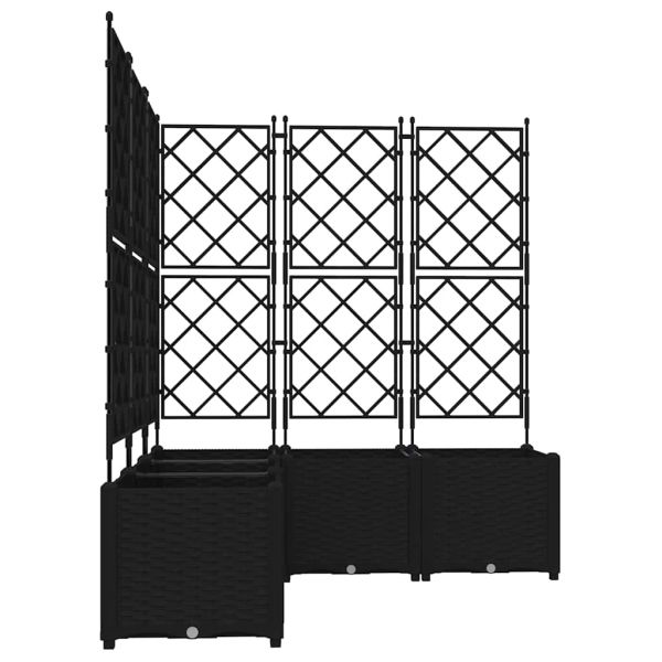 Градинска саксия 5 pcs Черен 120 x 120 x 143 см Пластмаса
