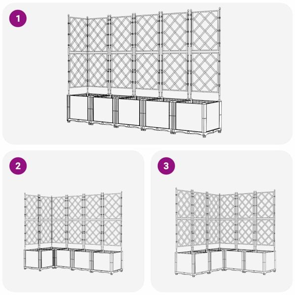 Градинска саксия 5 pcs Черен 120 x 120 x 143 см Пластмаса