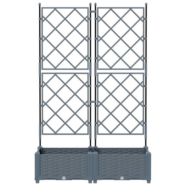Градинска саксия 2 pcs Светло сиво 80 x 40 x 125,5 см Пластмаса