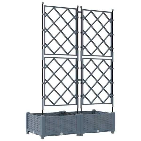 Градинска саксия 2 pcs Светло сиво 80 x 40 x 125,5 см Пластмаса