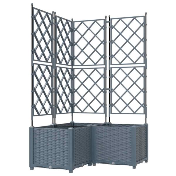 Градинска саксия 3 pcs Светло сиво 80 x 80 x 143 см Пластмаса