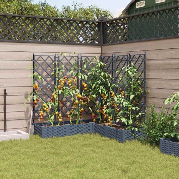 Градинска саксия 5 pcs Светло сиво 120 x 120 x 125,5 см