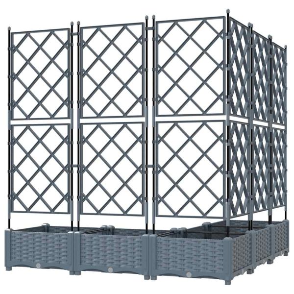 Градинска саксия 5 pcs Светло сиво 120 x 120 x 125,5 см