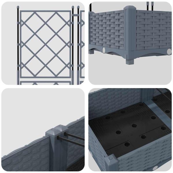 Градинска саксия 5 pcs Светло сиво 120 x 120 x 125,5 см