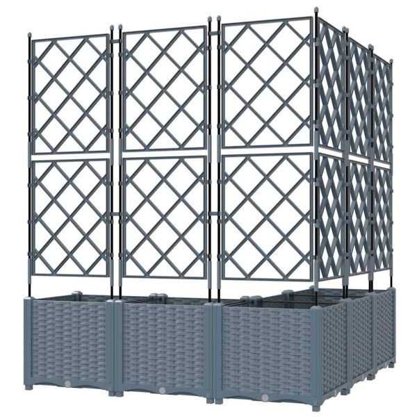 Градинска саксия 5 pcs Светло сиво 120 x 120 x 143 см Пластмаса