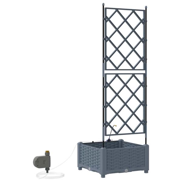 Градинска саксия Светло сиво 40 x 40 x 126 см Пластмаса