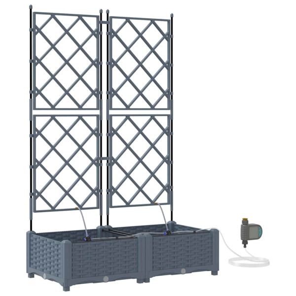 Градинска саксия 2 pcs Светло сиво 80 x 40 x 126 см Пластмаса