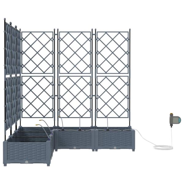Градинска саксия 5 pcs Светло сиво 120 x 120 x 126 см Пластмаса