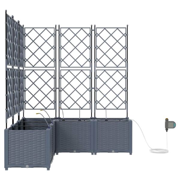Градинска саксия 5 pcs Светло сиво 120 x 120 x 142 см Пластмаса