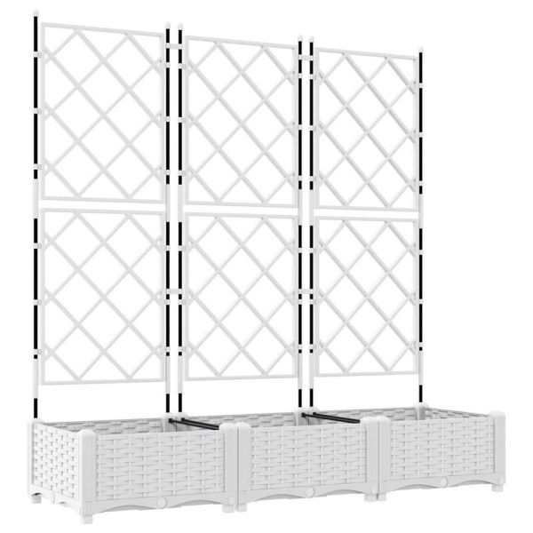Градинска саксия 3 pcs Бял 120 x 40 x 125,5 см Пластмаса