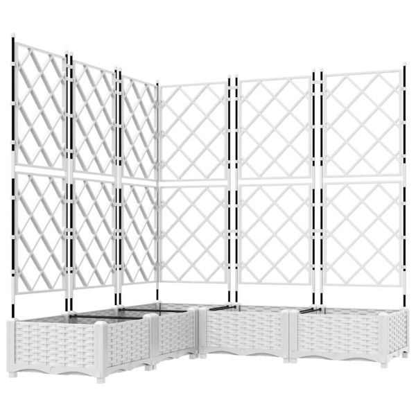 Градинска саксия 5 pcs Бял 120 x 120 x 125,5 см Пластмаса